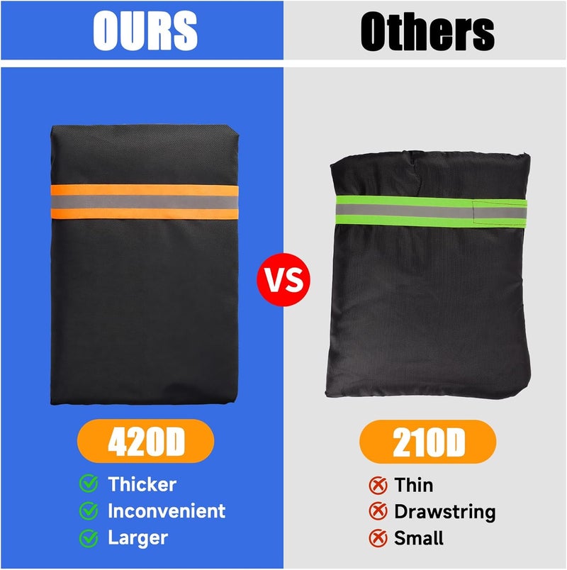 LLWAN 2 Pack Outdoor Faucet Covers for Winter, 6.7" W x 8.3" H Outdoor Water Faucet Cover Socks for Winter Freeze Protection Pipe Reusable Waterproof Insulated Spigot Covers with Reflective Strips, Black - Image 4